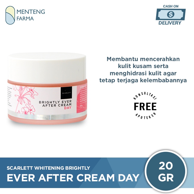 Scarlett Brightly Ever After Cream Day 20 Gr - Krim Siang Pelembab dan Pencerah Wajah