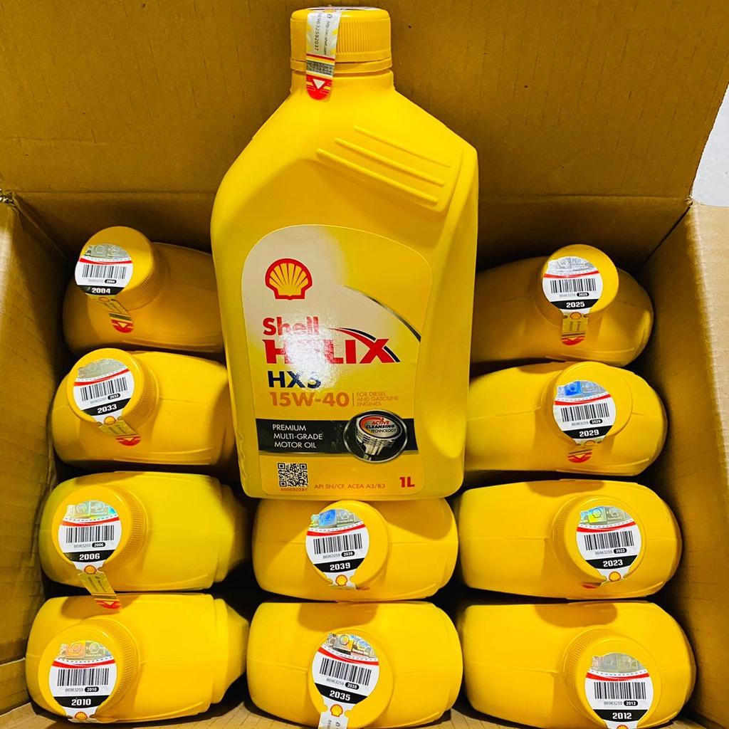 1 DUS SHELL HELIX HX 5 1LITER OLI PELUMAS MESIN SHELL HELIX HX5 API SN/CF, ACEA A3/B3 SAE 15W-40 1L