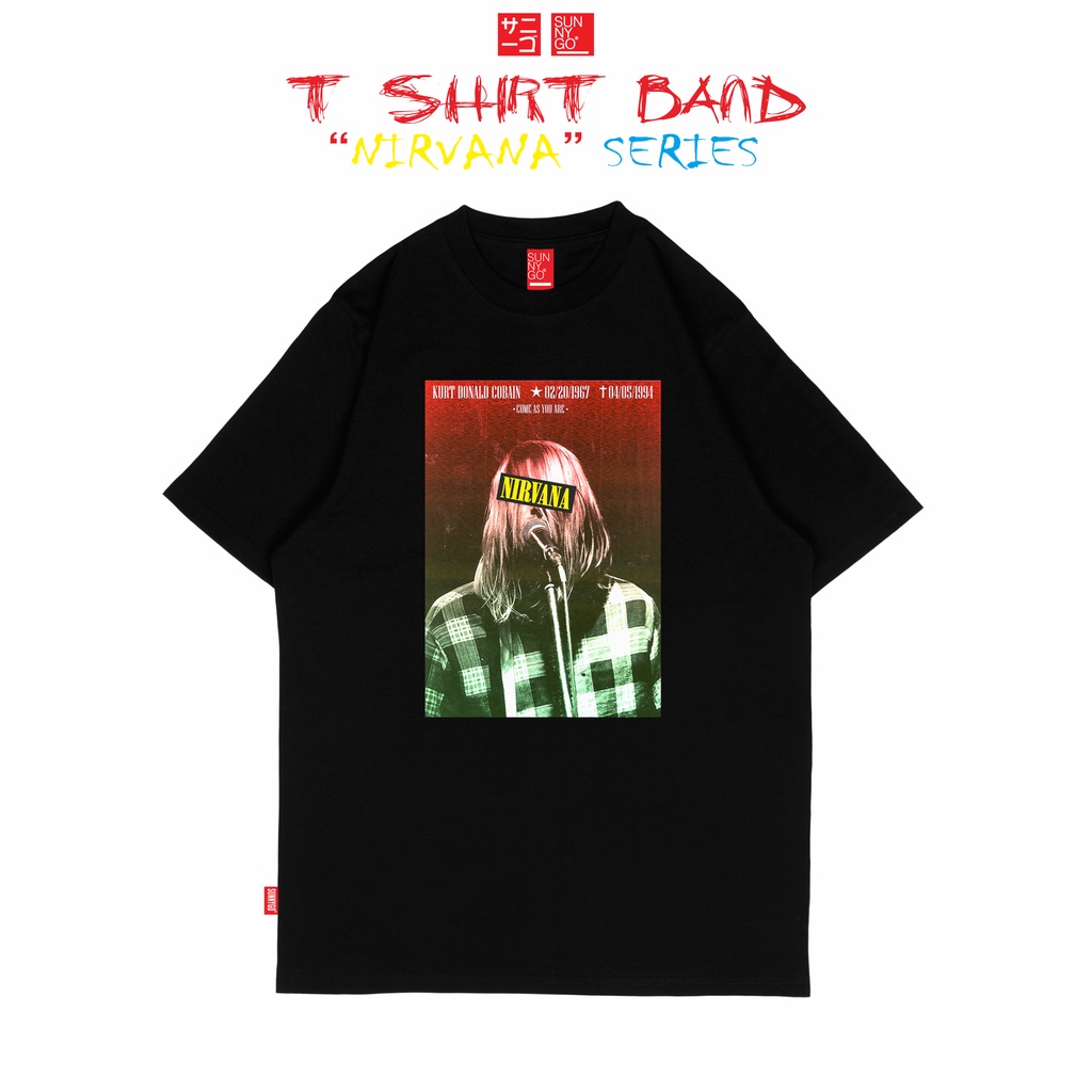 Kaos Band NIRVANA Tshirt Original Vintage Kurt cobain Hitam Premium Atasan Pria Wanita Tee