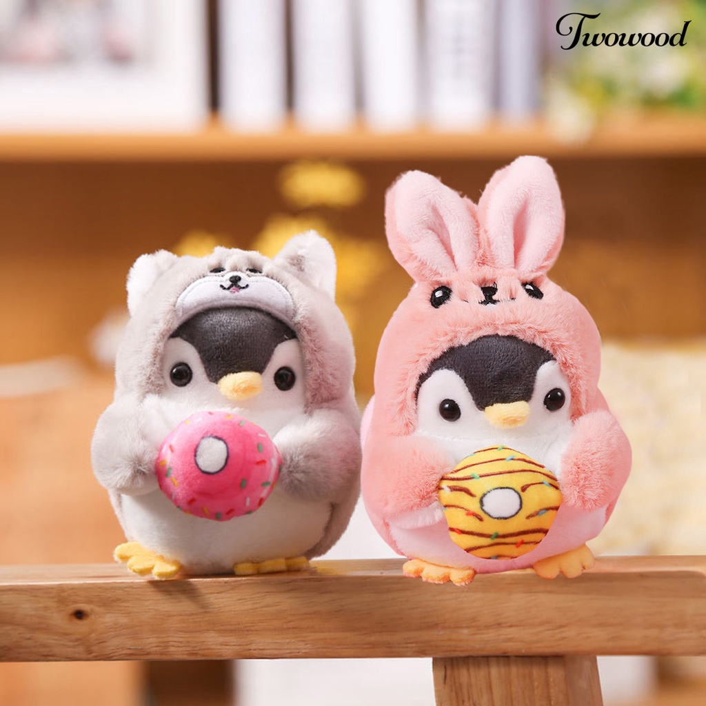 Twowood Gantungan Kunci Boneka Penguin Bahan Plush 10cm