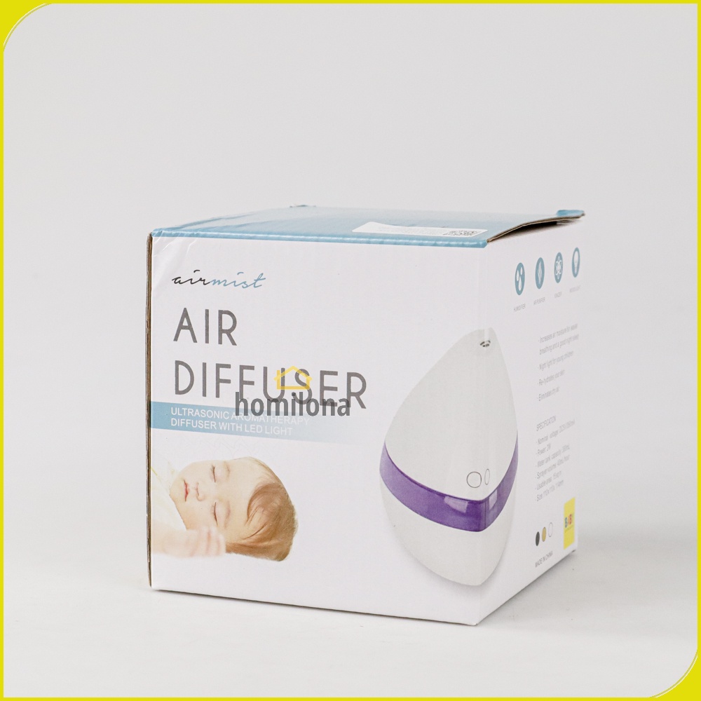 Air Humidifier Aromatherapy Oil Diffuser Night Light 300ml Taffware HUMI H296 White atau H218 Wood Design