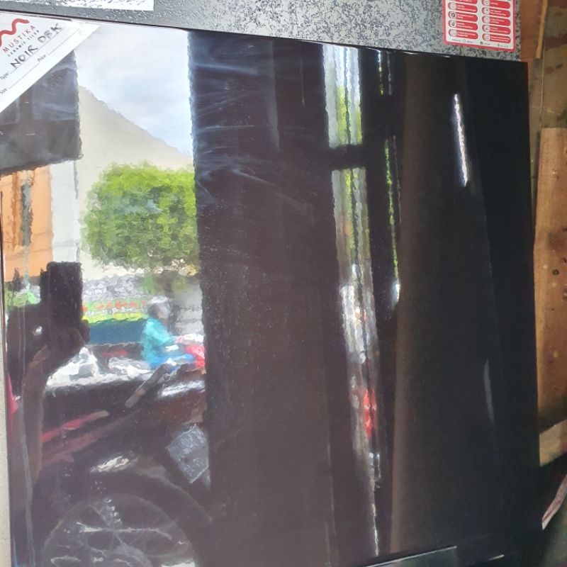 keramik mustika noir black 60x60 lantai kamar ruang tamu hitam polos