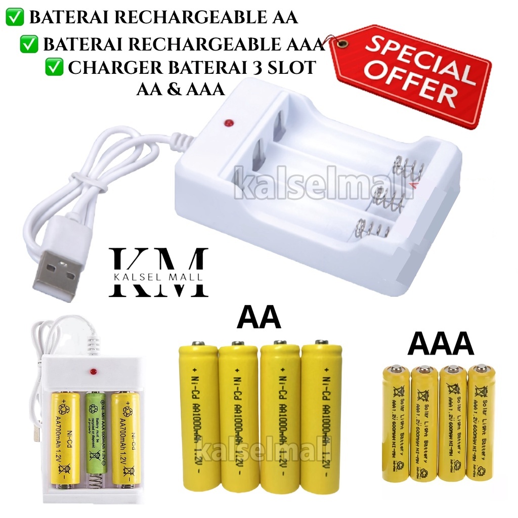 Cesan Chargeran Baterai Batrei Isi Ulang Rechargeable AA dan AAA Desktop Charger Batere Cesan Battery Ces Batre Isiulang Vape Elektrik HP31