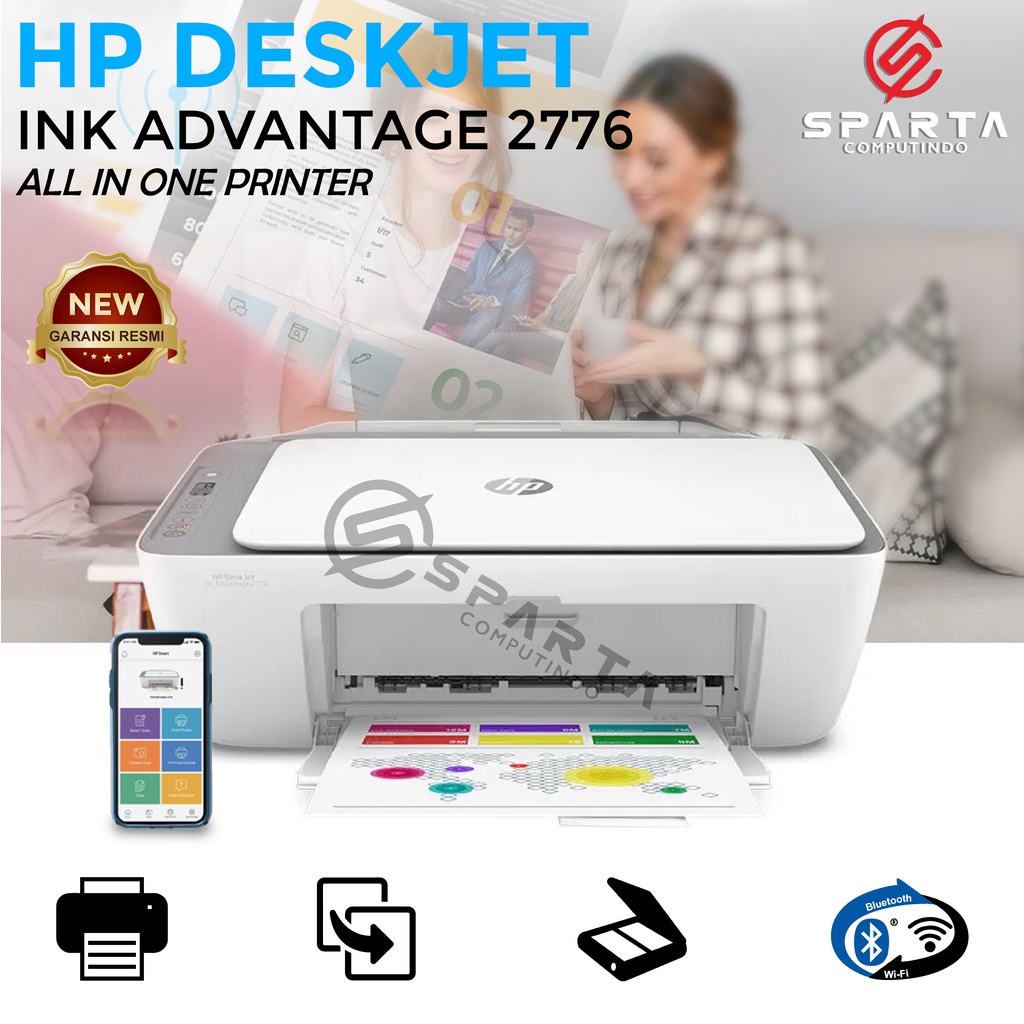 Printer Hp DeskJet Ink Advantage 2776 Print Copy Scan Wireless New Garansi Resmi