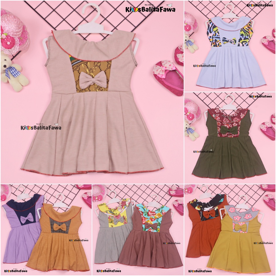 Dress Najwa uk Bayi 3-12 Bulan / Dres Import Anak Perempuan Gaun Pesta Grosir Baju Balita Cewek BabyCinnamon