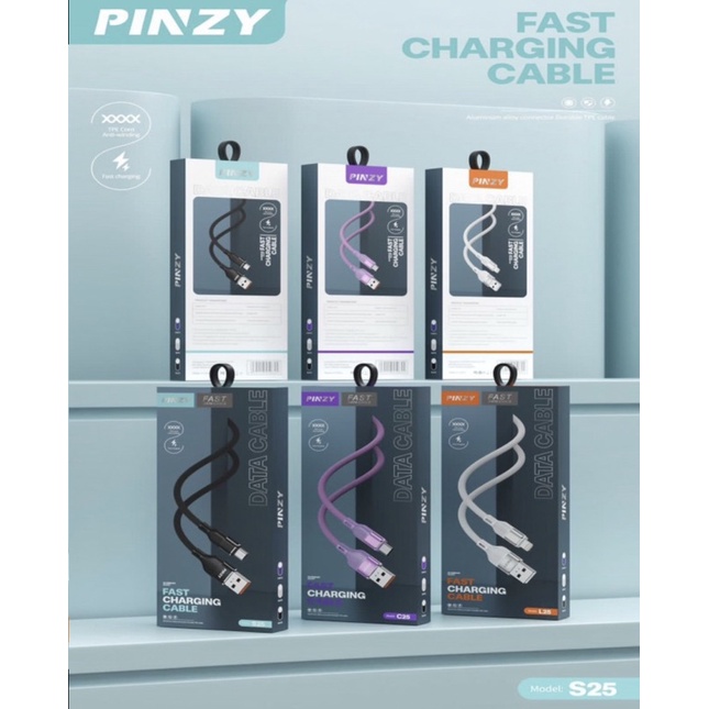 Kabel Data L25 - Charger PINZY L25 Type Lightning Support Fast Charging - L25 Lightning