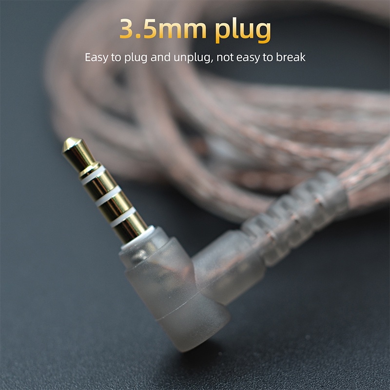 KZ Pink Gold High purity OFC Flat Earphone Cable with MIC