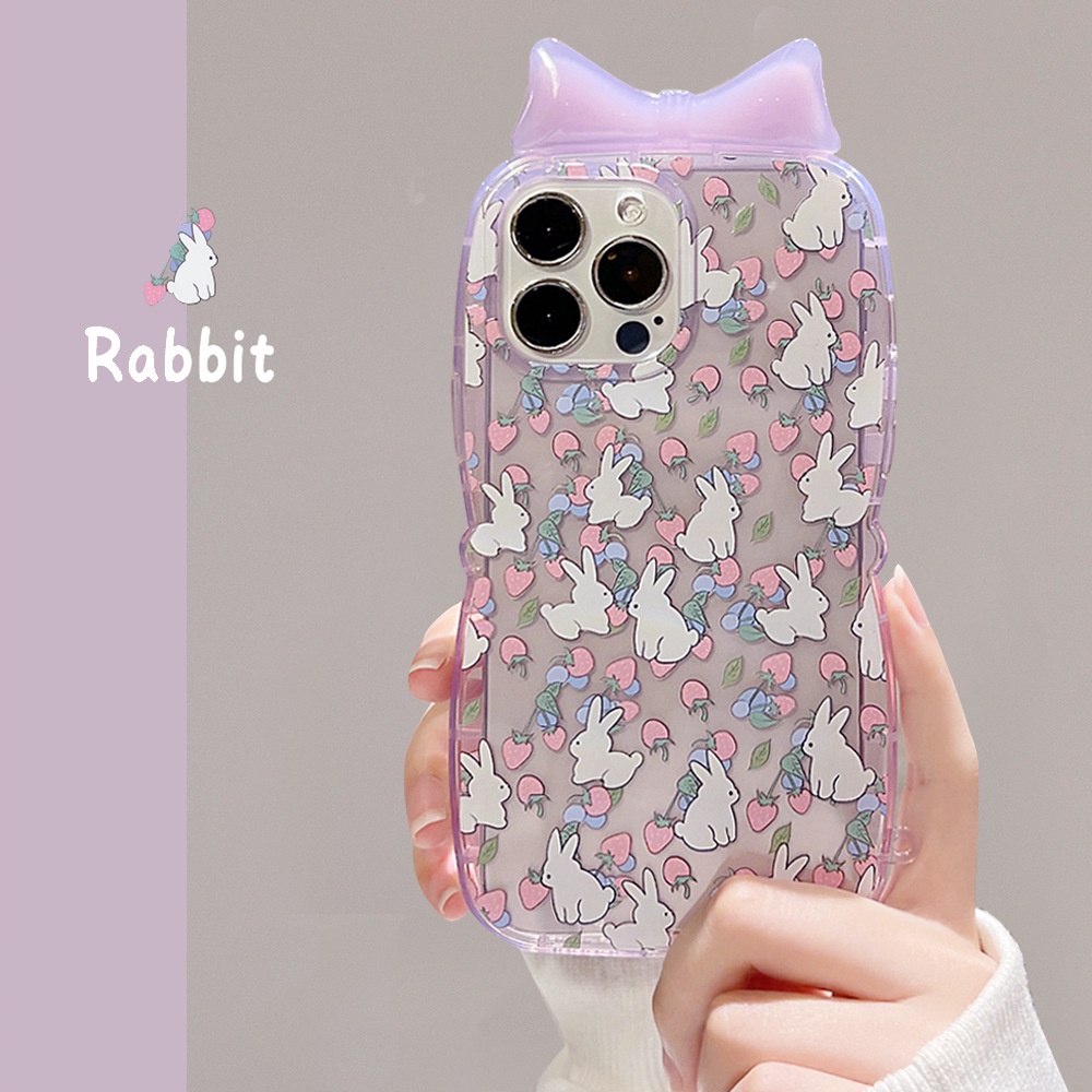 Soft Case Hp Transparan Gambar Kartun Kelinci Untuk Iphone XS / XR / 11 / 12 / 13pro MAX