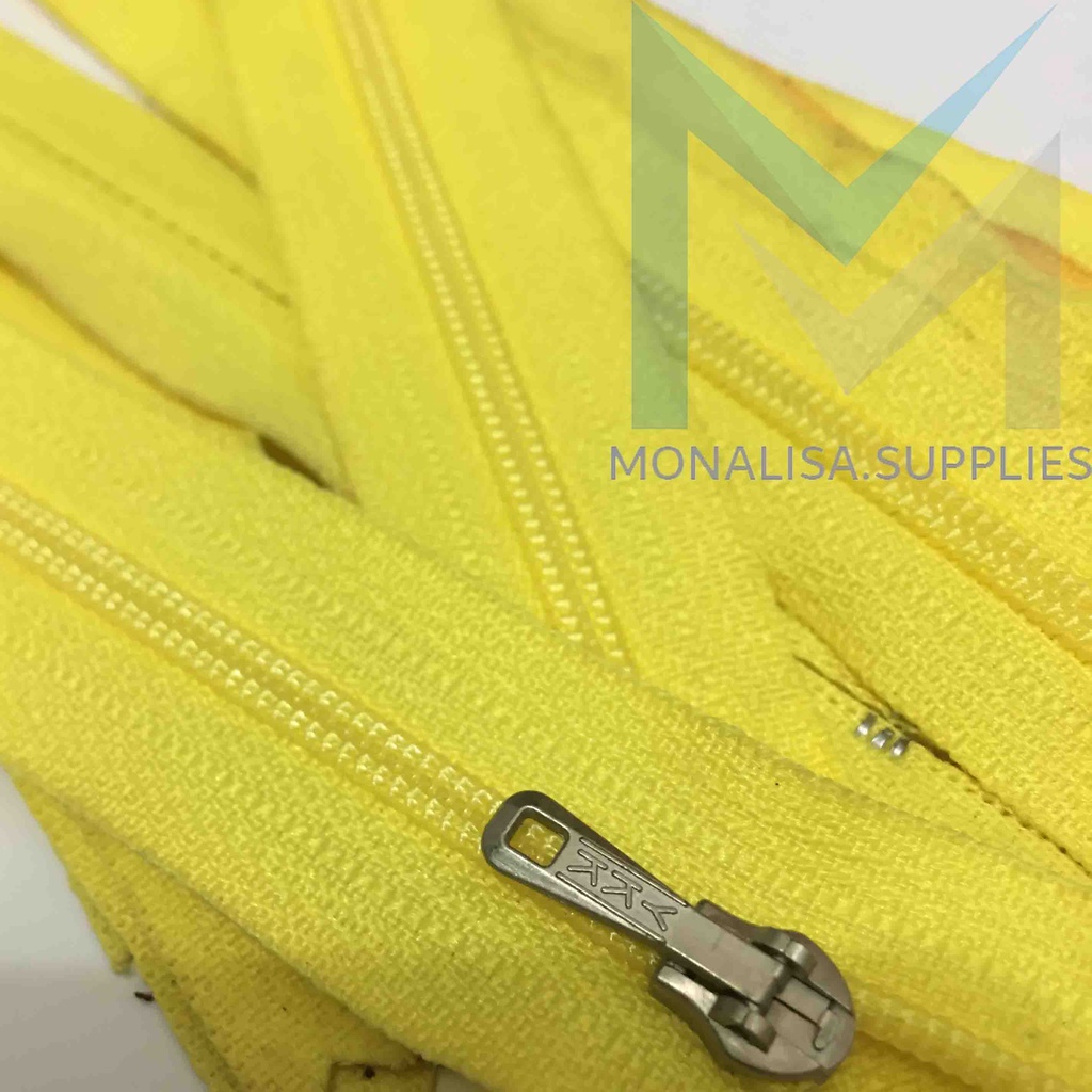 Resleting Pendek YKK Warna Kuning 7 inch 17.5 cm / RIT YKK Kepala Nikel