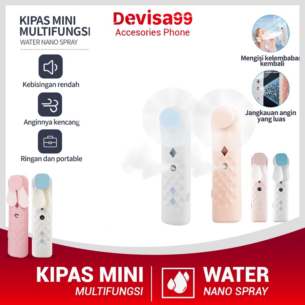 Devisa99 kipas angin mini nano spray kipas 2in1 kipas USB mini lipat fan pendingin kecil kipas murah portable