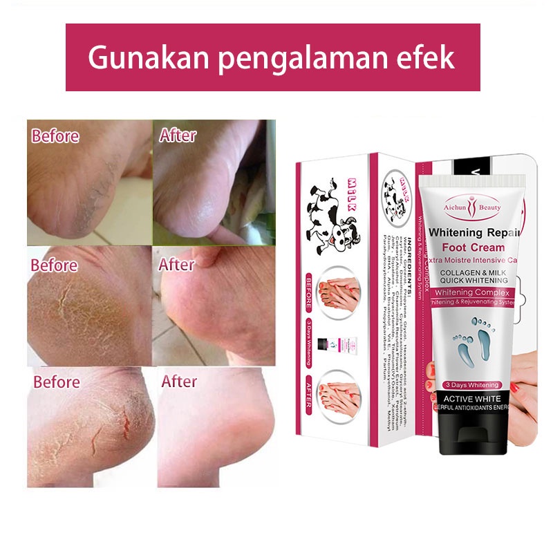 obat kaki pecah dan kering krim kaki pecah dan kering Foot mask Foot Cream Obat Kaki Pecah Dan Kering Masker kaki pengelupas kulit mati Enghalus tumit kasar 100ML Bahan susu alami / Bergizi dan melembabkan / Menghilangkan kulit mati dari kaki