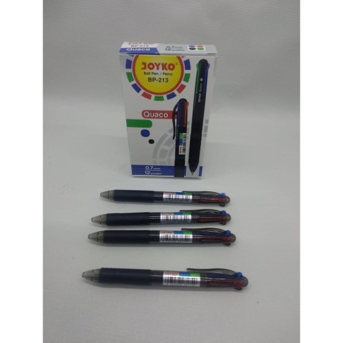 

Pulpen Joyko BP-213 Quaco 4 Warna/ Ball Pen / Pulpen / Pena Joyko BP-213 / Quaco/ 0.7