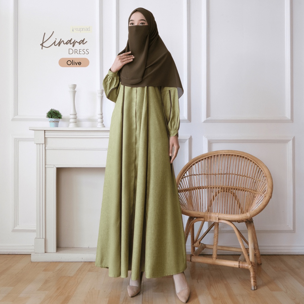 KUPNAD Gamis Casual Premium Katun Madinah (Medina) - Kinara Dress by KUPNAD gamis busui friendly bahan adem nyaman bikin kamu terlihat cantik dan muslimah