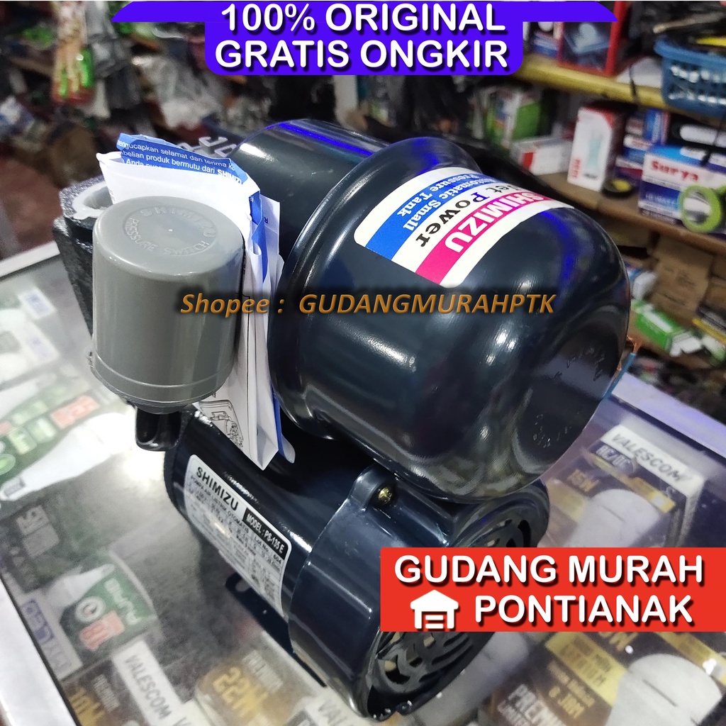 Pompa Air Shimizu PS 135 E PS135E Otomatis Tabung SNI ORIGINAL ASLI MURAH