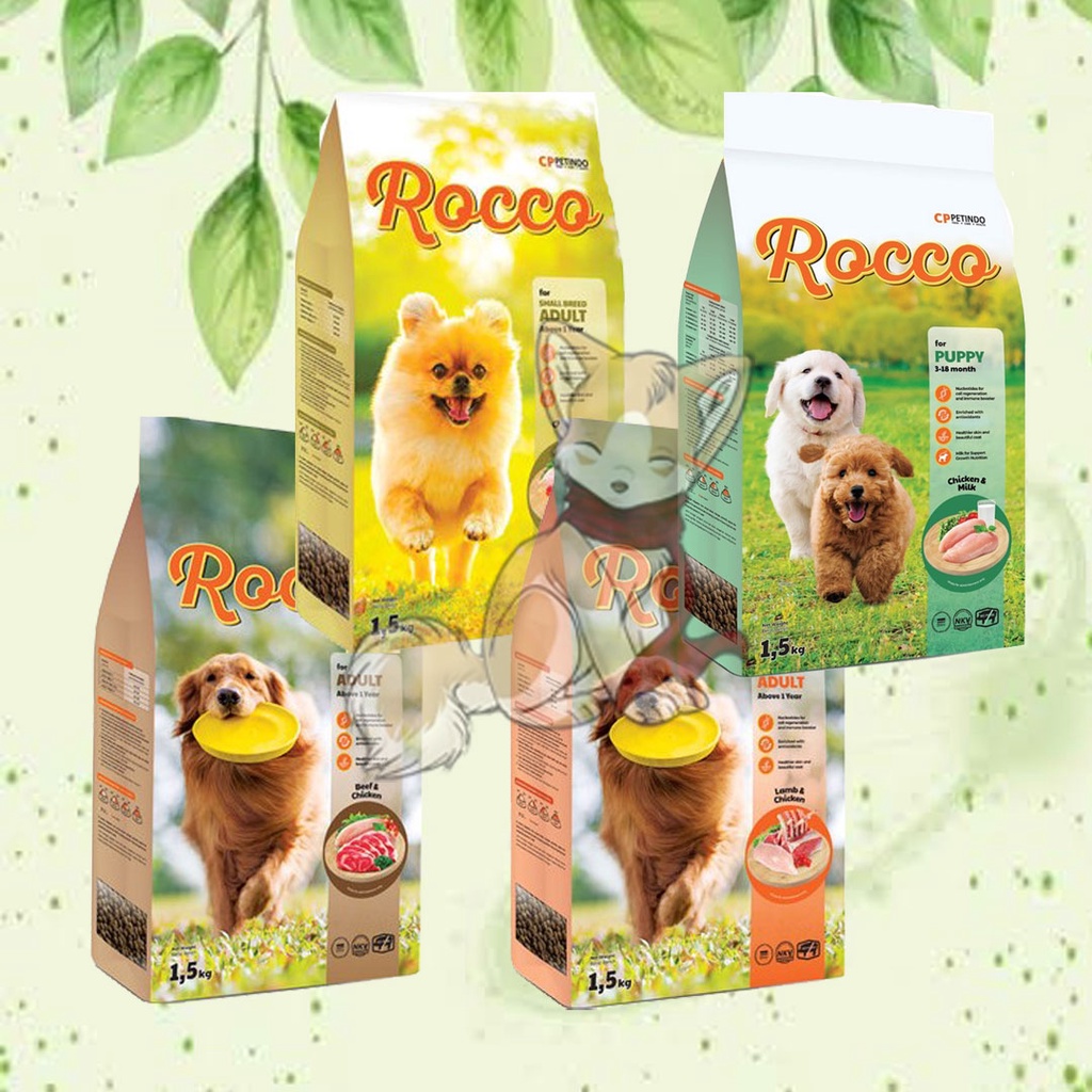 

23bagusmenshop - Rocco Dog Food 1.5kg Adult Beef Lamb Duck Chicken Makanan Anjing Premium