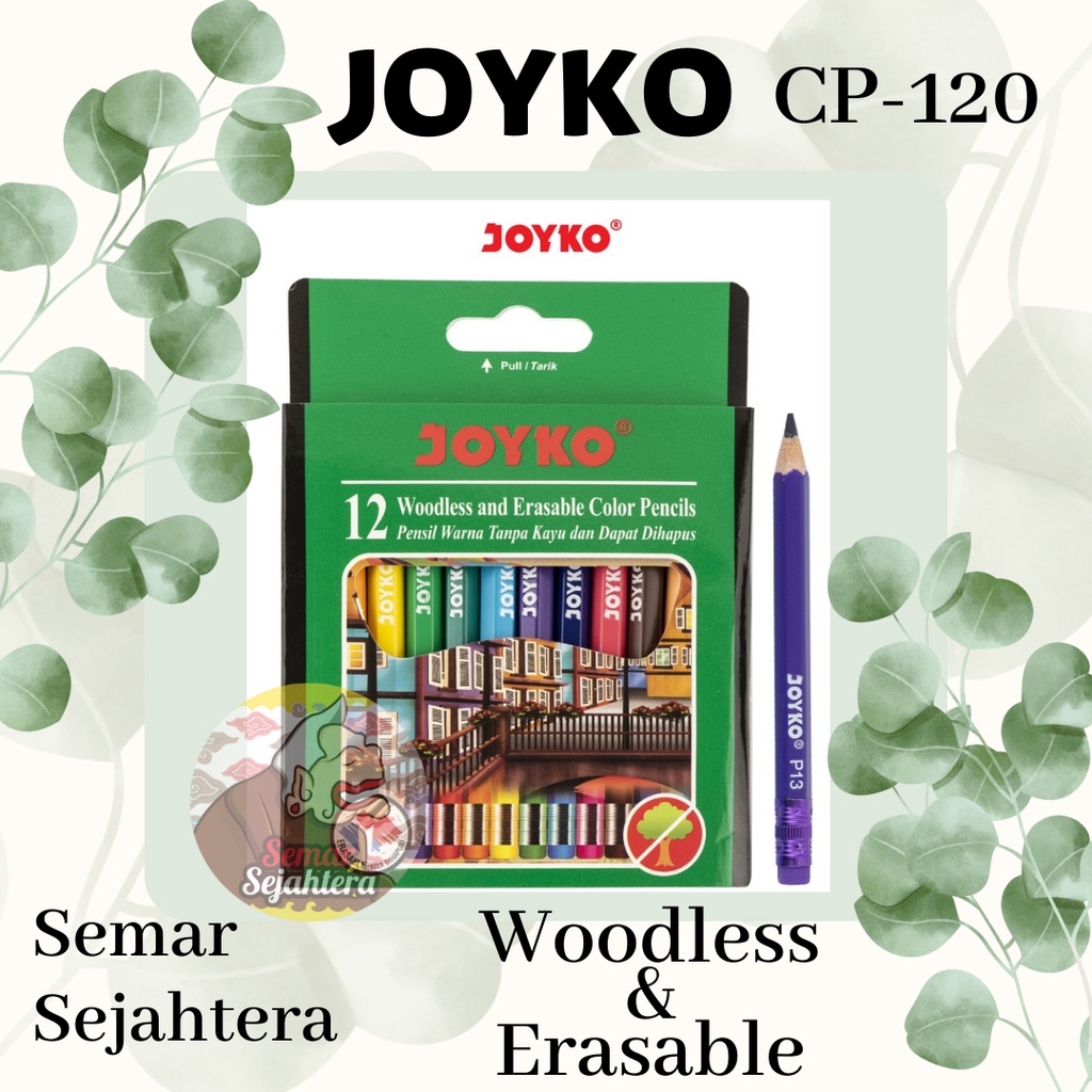 

[SET] PENSIL WARNA / PENCIL COLOUR JOYKO CP-120 ERASABLE AND WOODLESS*