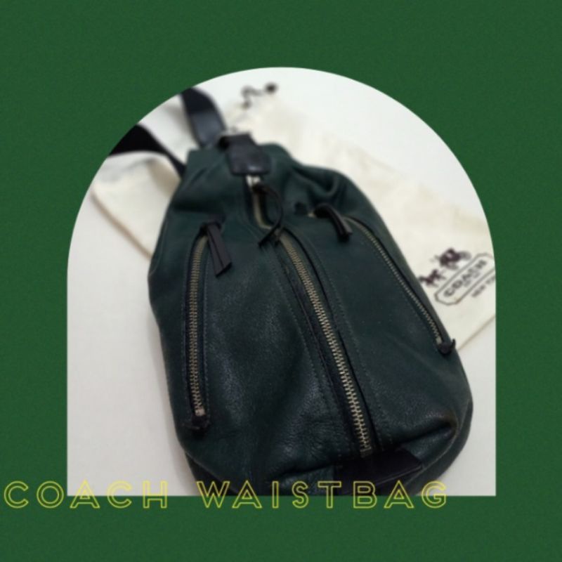 Tas Coach waistbag Green Preloved seconhand