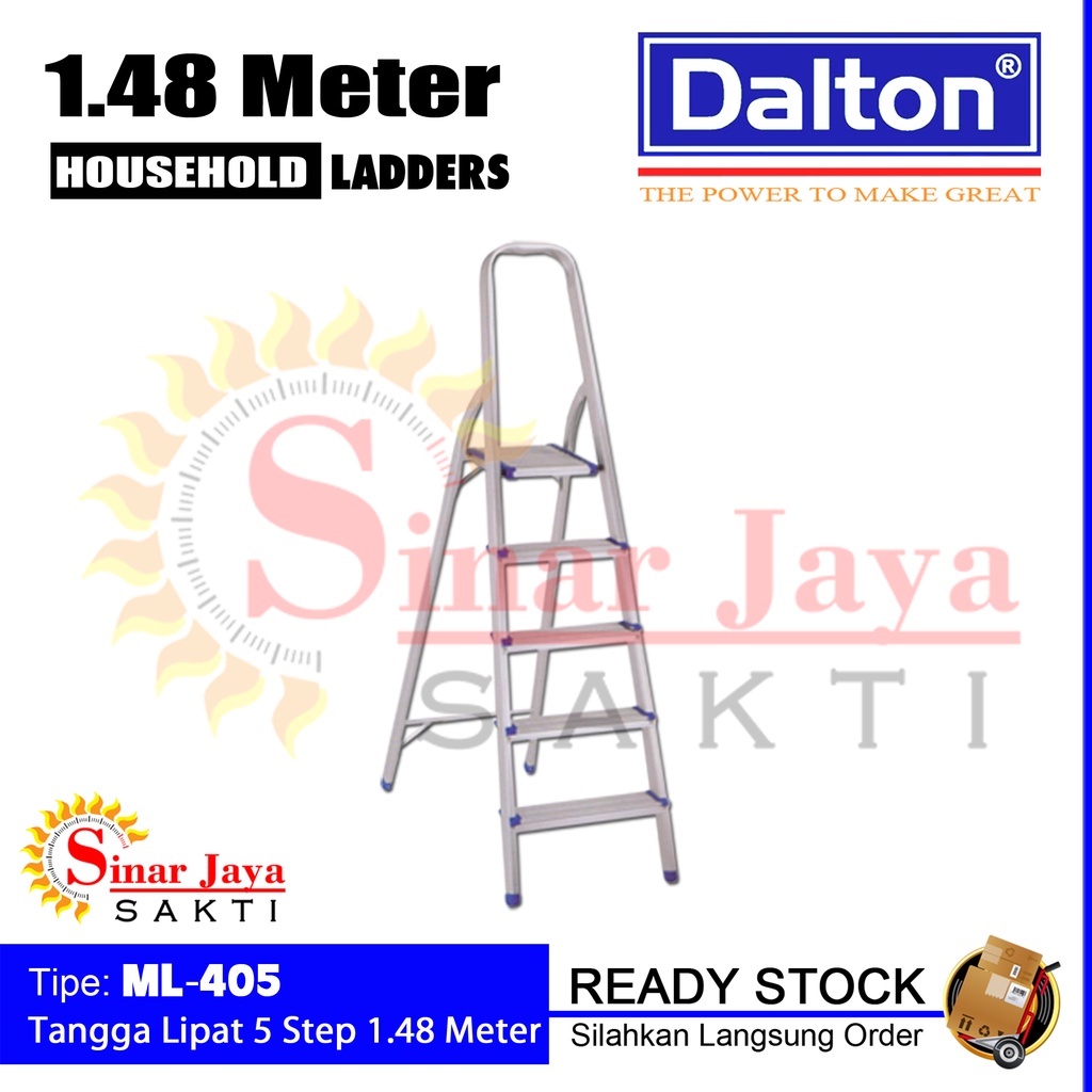 Tangga Lipat 5 Step Dalton ML-405 1.5 Meter | Tangga Alumunium Lipat 1,5 Meter | Tangga Rumah