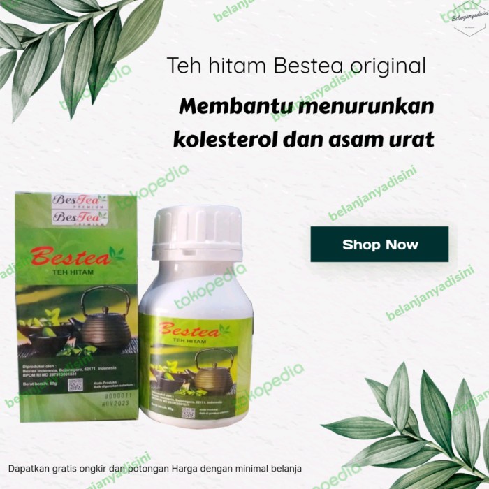 

ORIGINAL MURAH Bestea teh hitam original herbal kolesterol dan asam urat 80gr