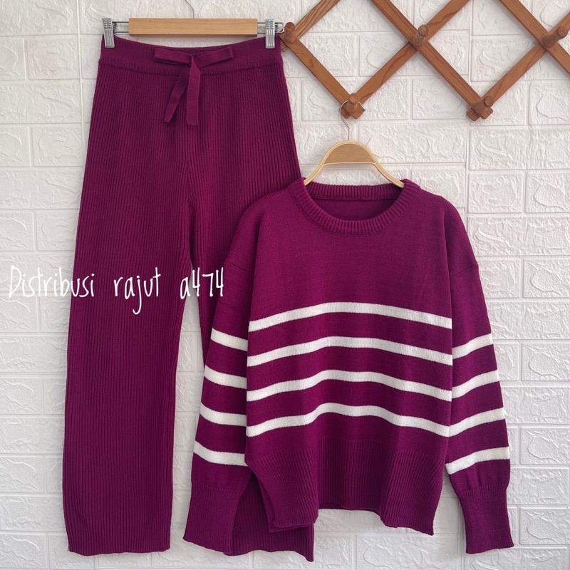 ONESET SWEATER RAJUT AYU TT SETELAN KULOT WANITA