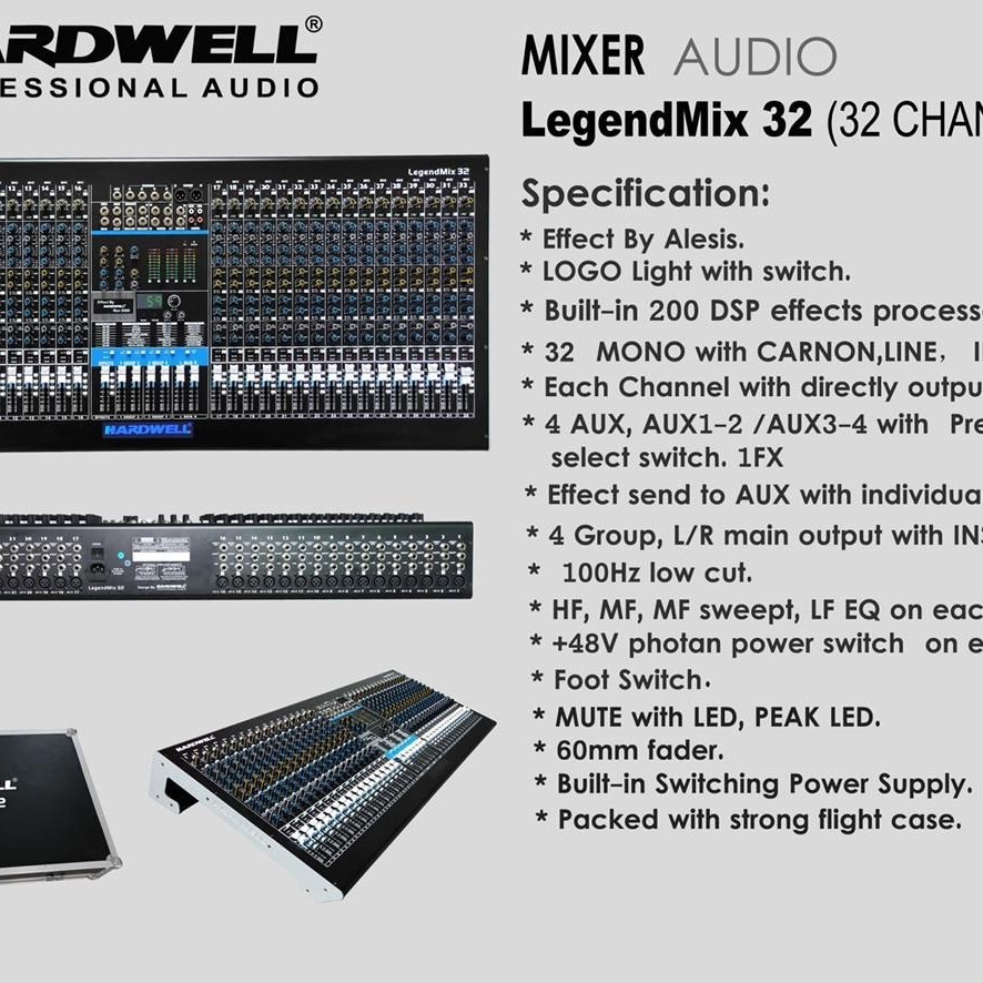 MIXER AUDIO HARDWELL LEGENDMIX 32 CHANNEL ORIGINAL