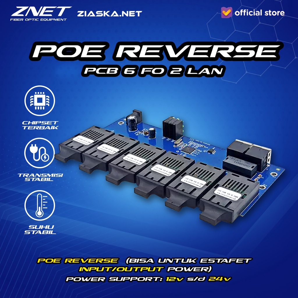 PCB Media Converter 6 FO 2 LAN 100 Mbps Board Only Switch Murah