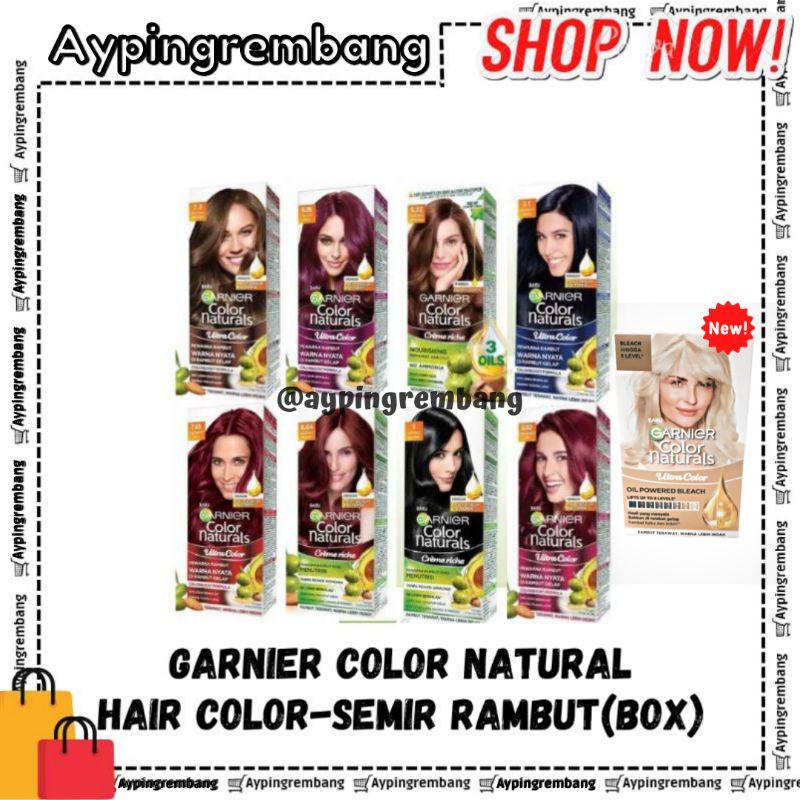 Garnier Hair Colour Natural Box Warna Lengkap Semir Rambut (tersedia natural bleaching)