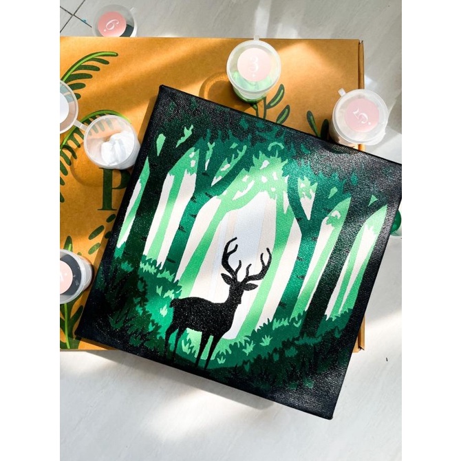 

Paint By Number [Woodland] | ByPainters | 6 Colours | 20x20cm Canvas