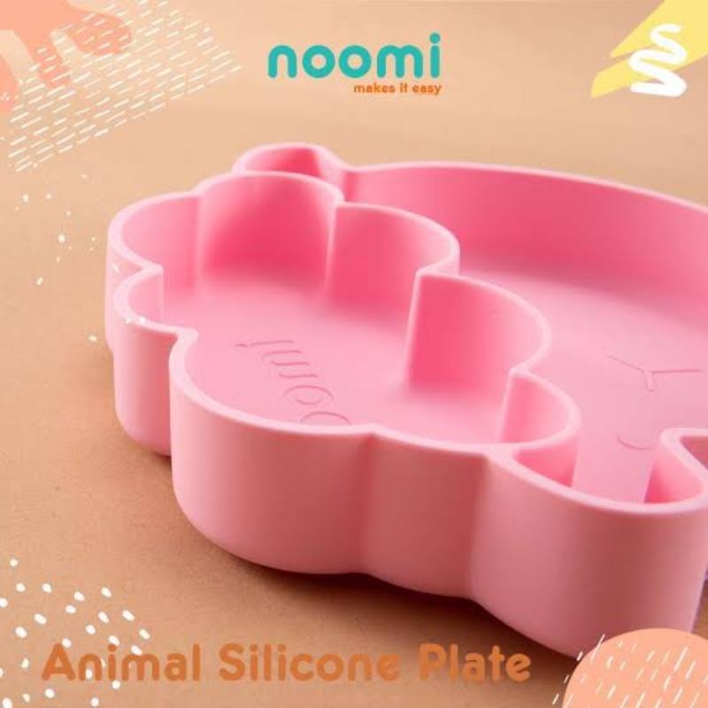 Noomi Baby Animal Silicone Plate - Nomi Piring Makan Silikon Anak Bayi Mpasi