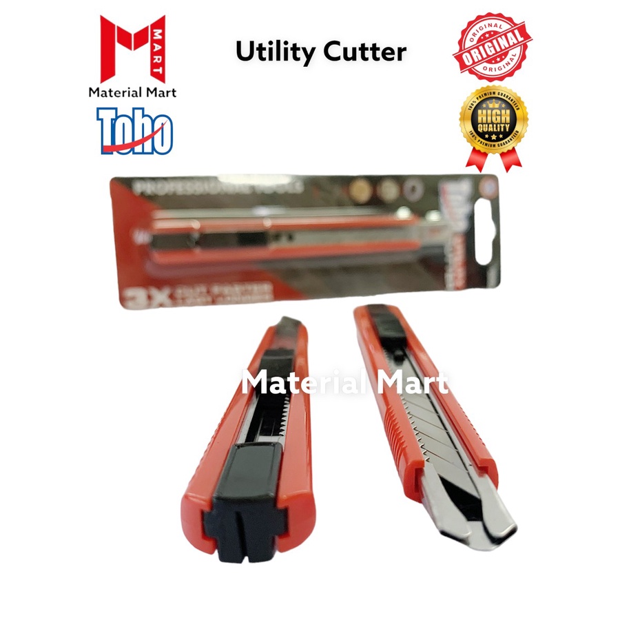 Cutter Toho 9mm | Utility Knife Toho 9 mm | Pisau Potong Kertas Kecil | Material Mart