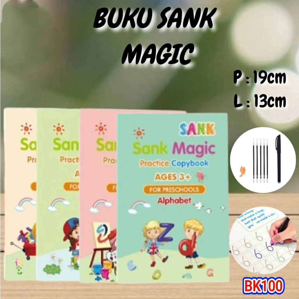 BUKU AJAIB PANDUAN BELAJAR MENULIS CEPAT SANK MAGIC 4 BUKU SET MAGIC PRACTICE COPYBOOK/ SANK MAGIC BOOK