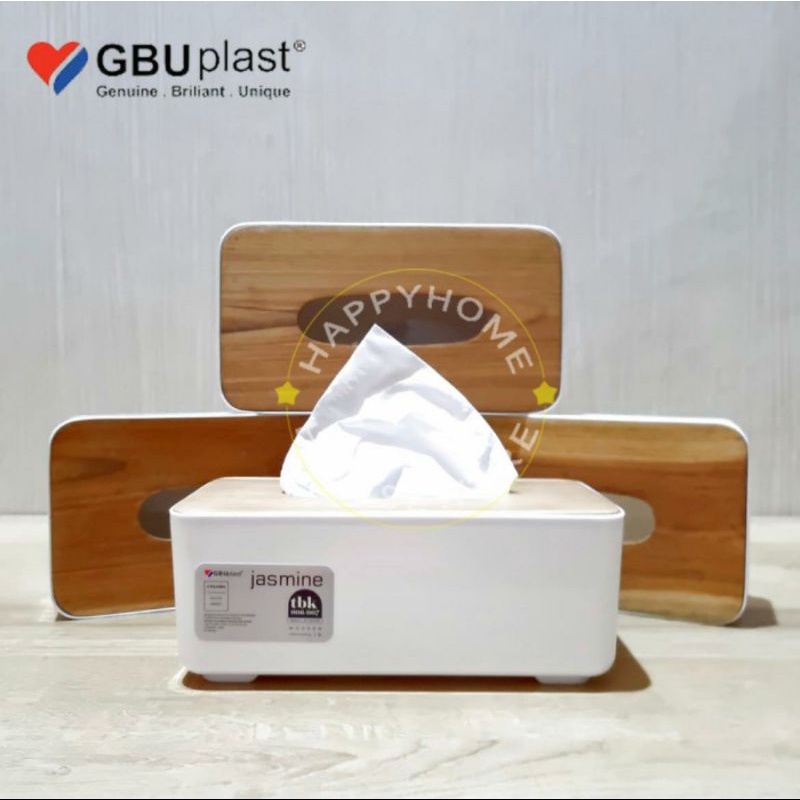 GBU Plast Jasmine Tissue Box Large Kotak Tempat Tissue Motif Kayu