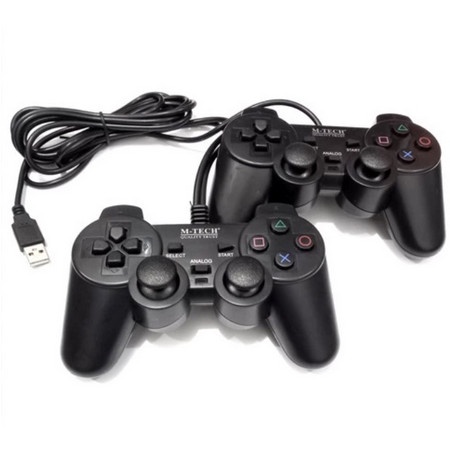 gamepad double getar hitam  joystick eyota double