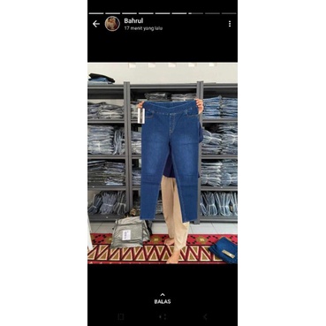 Celana jeans wanita pinggang kolor jeging jeans leging jeans
