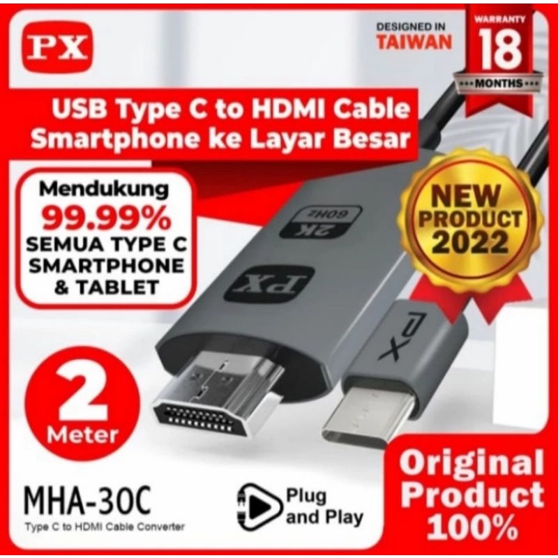 PX MHA 30C USB Type C to HDMI Kabel Converter Smartphone