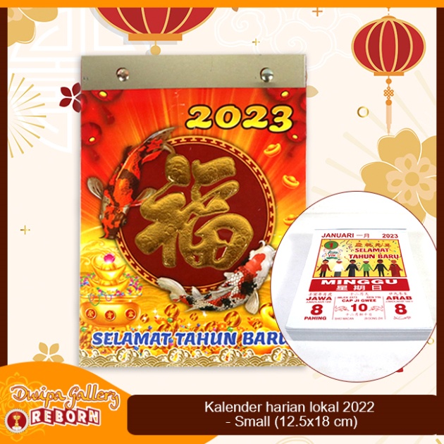 Kalender China Harian Sobek Lokal 2023 Small (12.5x18) Gong Xi Fa Chai