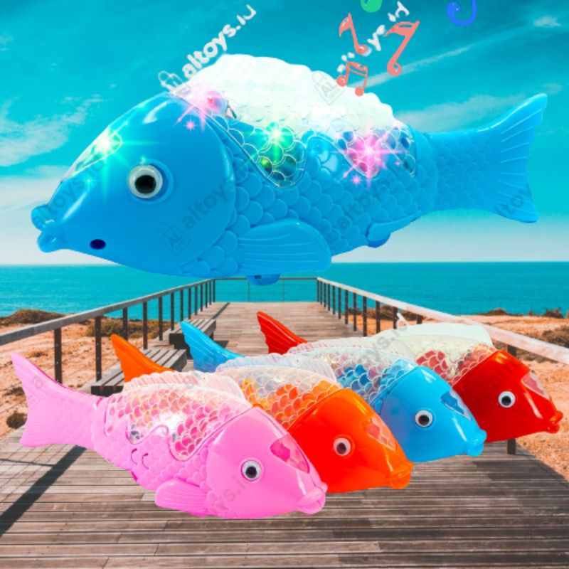 MAINAN IKAN GOYANG BERJALAN MUSIK LAMPU