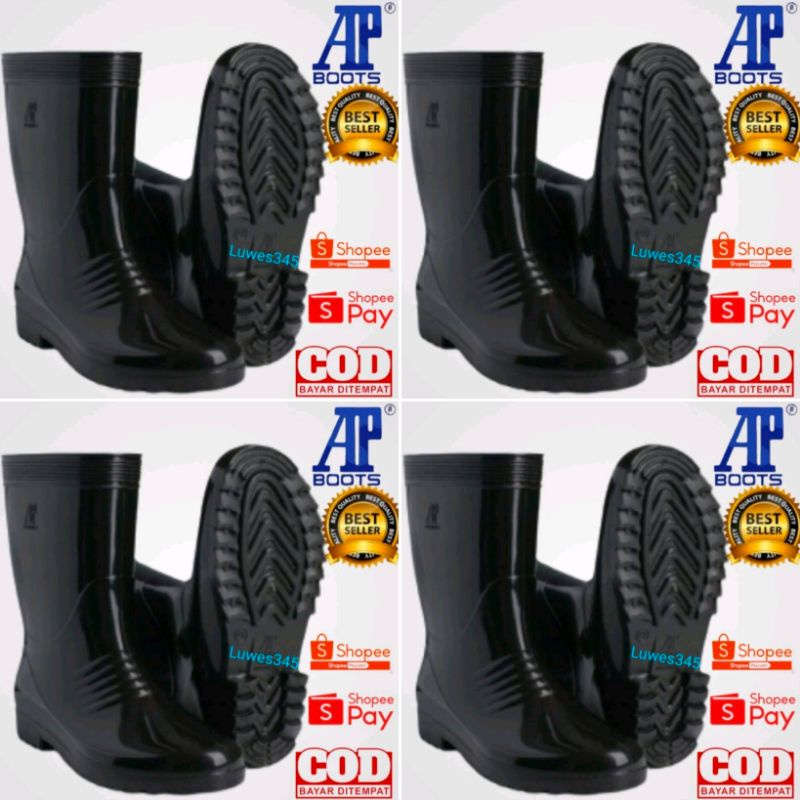 Sepatu Ap boots pendek hitam Sepatu berkebun Sepatu kerja