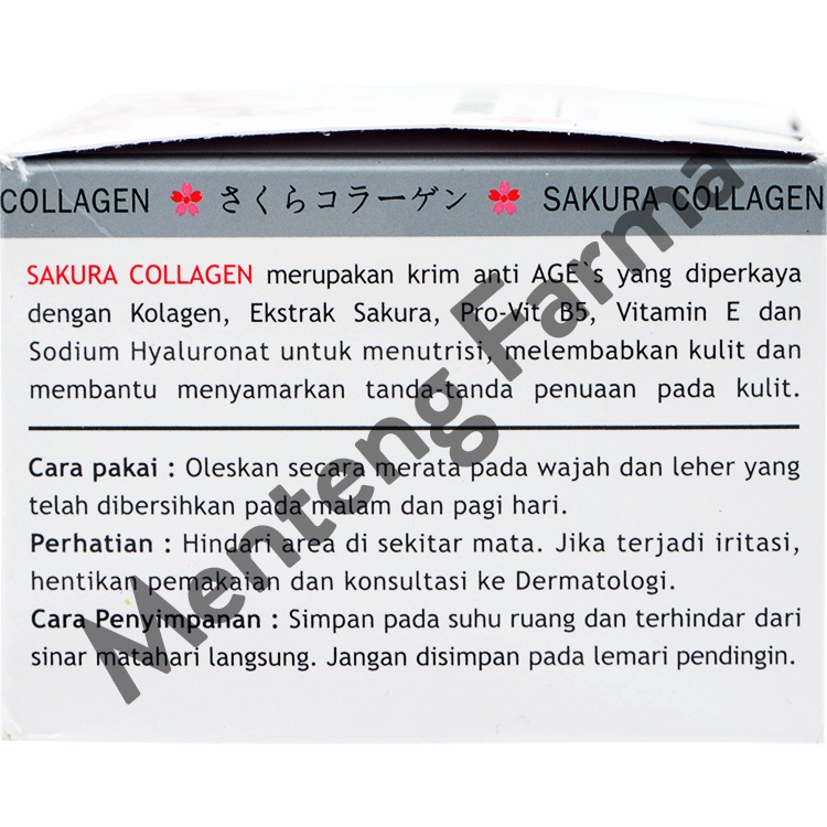 Sakura Collagen Anti AGE's Cream 30 Gr - Krim Anti Penuaan Kulit Wajah