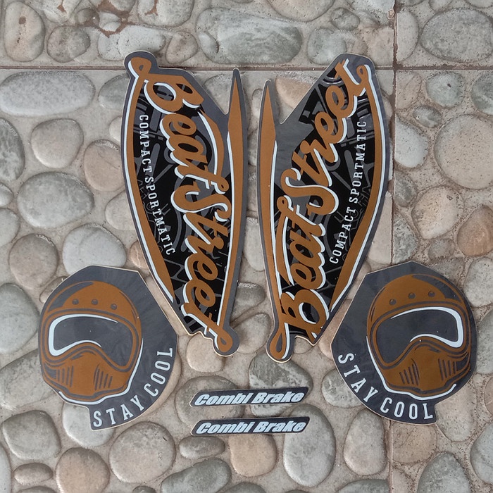 stiker striping motor beat street 2019 silver