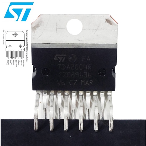 TDA 2004 TDA2004 TDA-2004 ST Genuine ( 20W Stereo IC Audio Amplifier ) 10W+10W 2004R Asli / Ori /