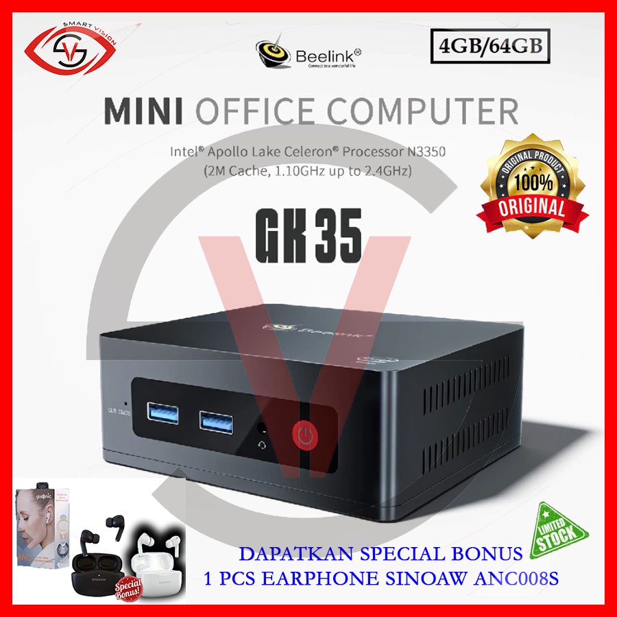 Mini PC Beelink GK35 4/64 Intel Apollo N3350 Dual HDMI WiFi Windows 10