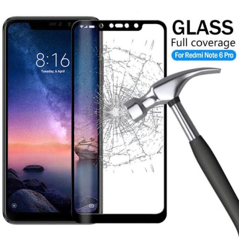 Redmi 6 6a 6pro note 6pro redmi 7 7a temperedglass full cover