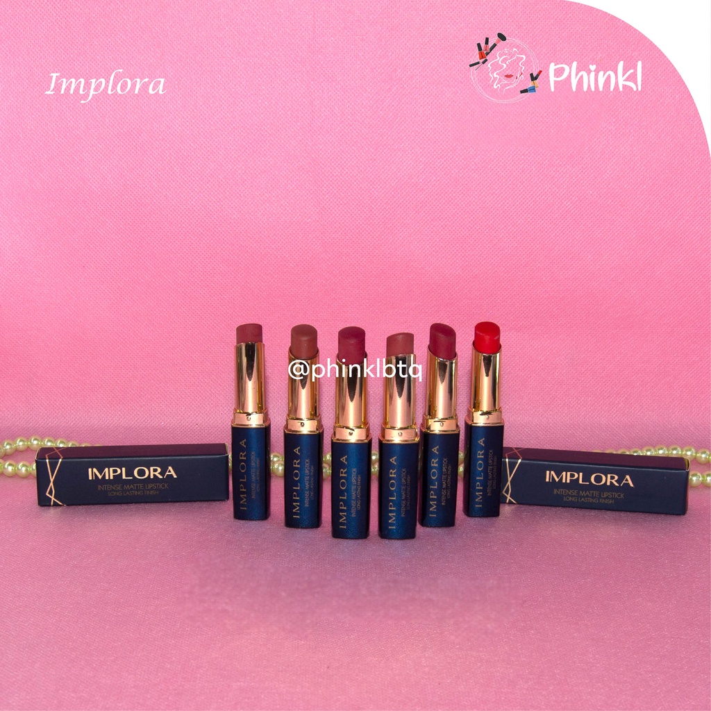 `ღ´ PHINKL `ღ´ ɪ ᴍ ᴘ ʟ ᴏ ʀ ᴀ Implora matte lipstick putar stick pewarna bibir lips warna natural nude