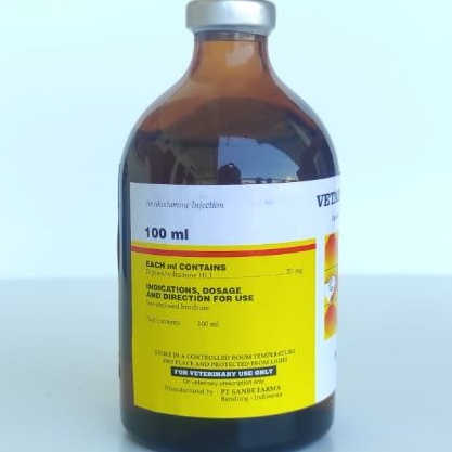 VETADRYL INJ 100ML - Antihistamin Hewan Sapi Kuda dll SANBE