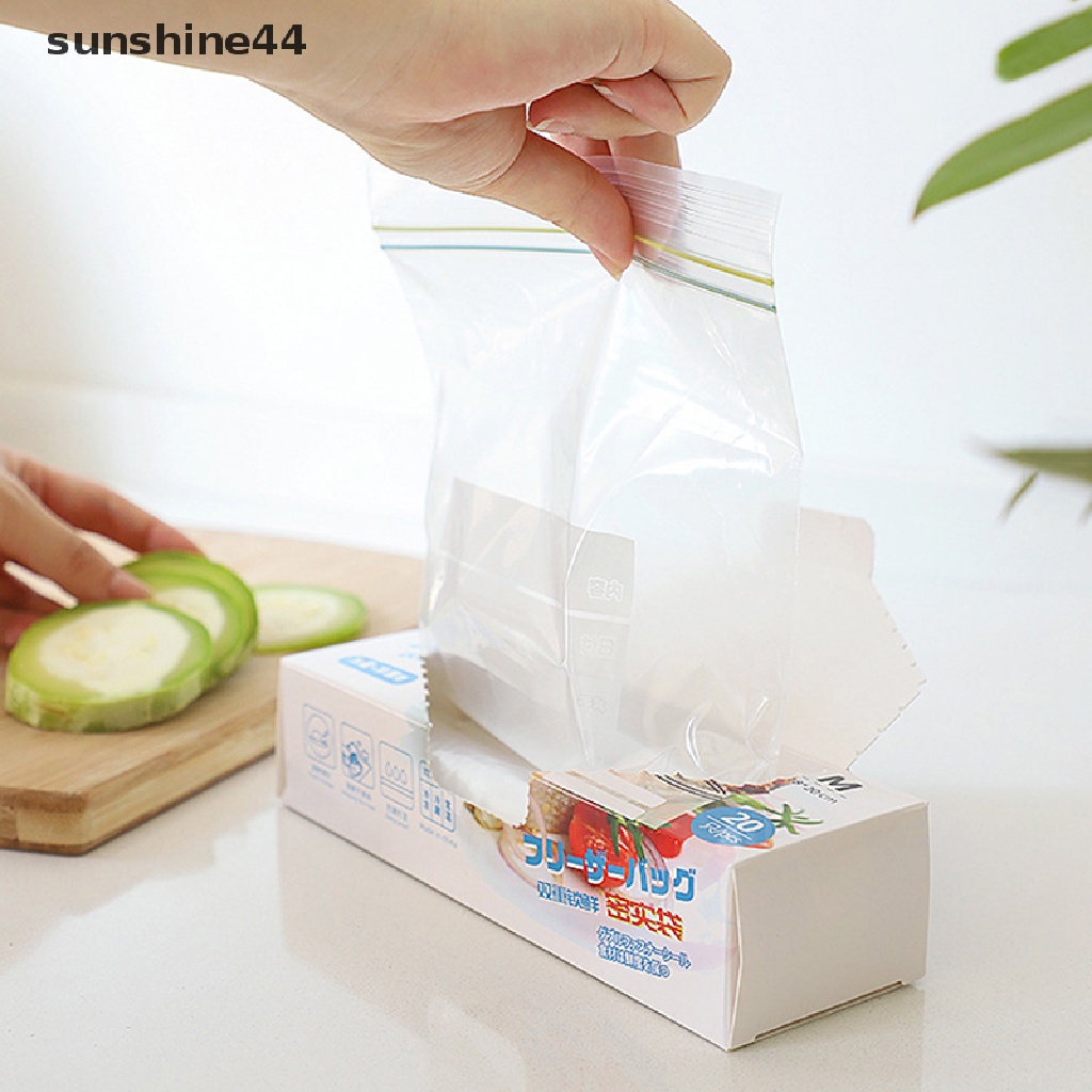 Sunshine Kantong Plastik ziplock Transparan Untuk Menyimpan Buah / Sayur Di Kulkas