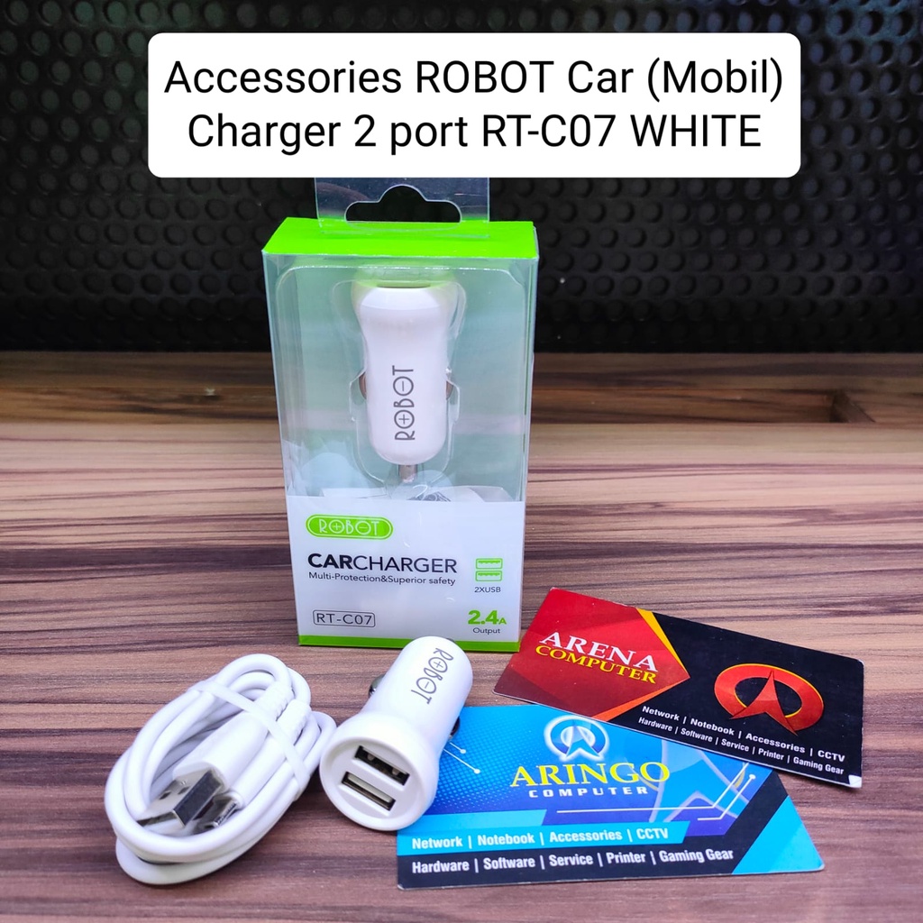 Accessories ROBOT Car (Mobil) Charger 2 port RT-C07 WHITE