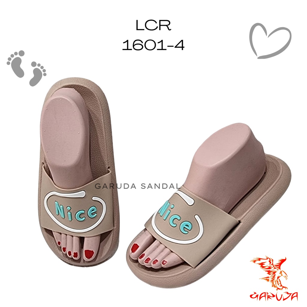 Sandal Selop Wanita LCR 1601-4 Jelly Karet PCU Import motif NICE emboss