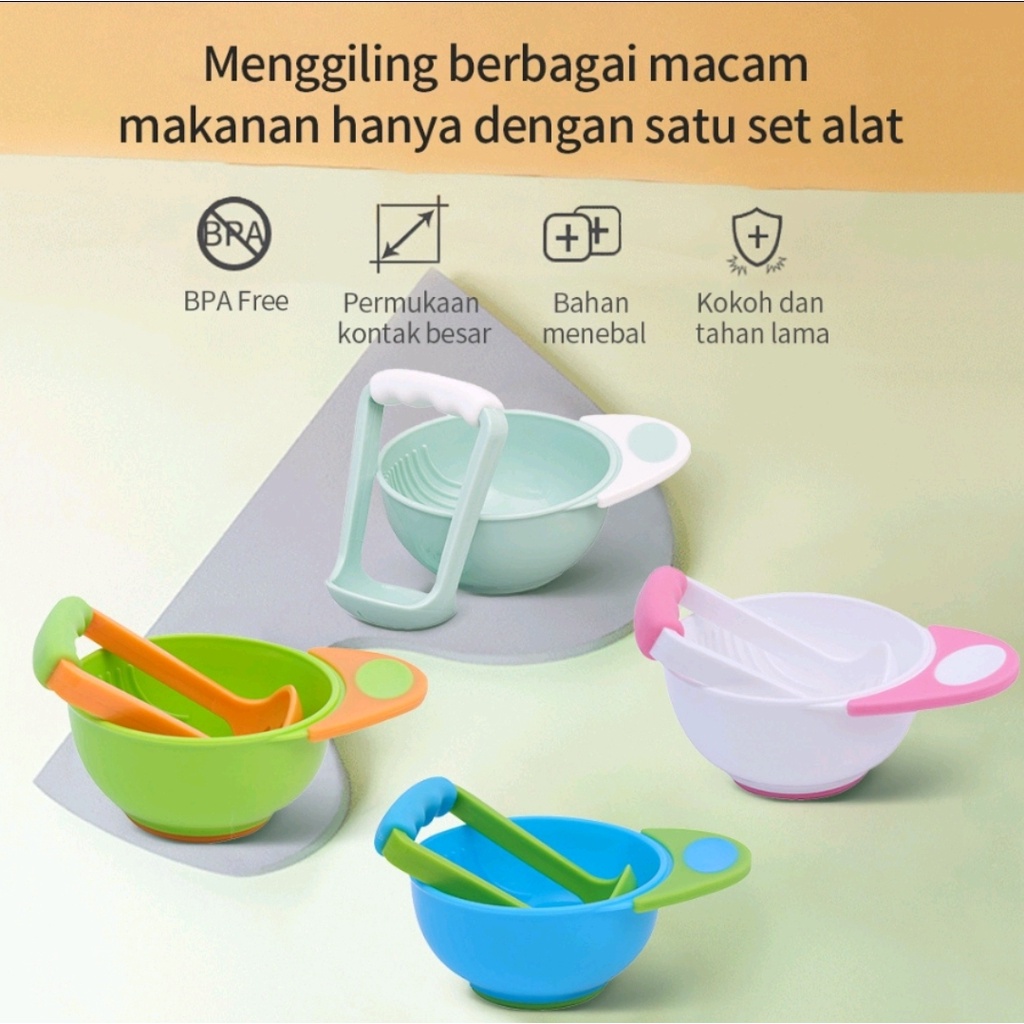 FOOD MASHER BOWL / BABY FOOD MAKER / MANGKOK PENGGILING MAKANAN BAYI MANUAL / BABY GRINDER / MANGKOK Mpasi (IP)