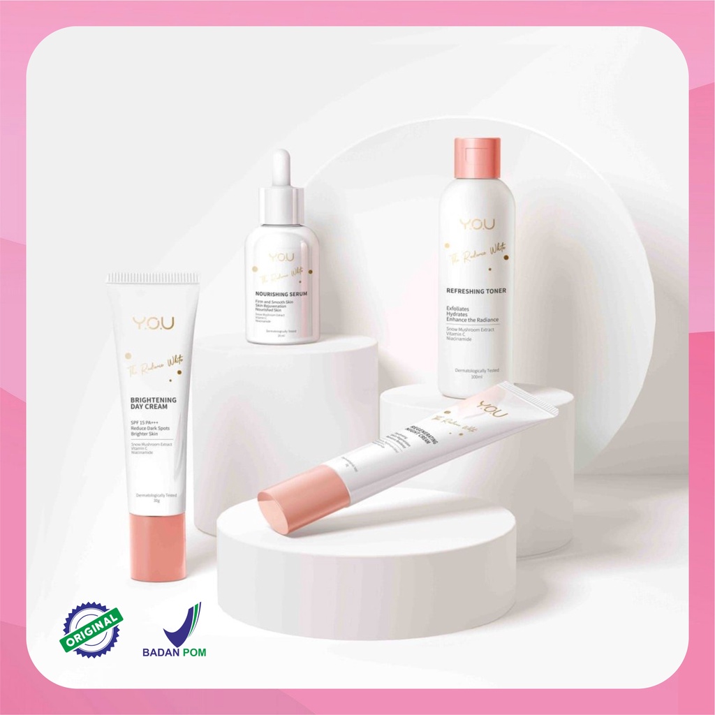 YOU The Radiance White-Purifying Facial Foam-Active Night Gel-Nourishing + Serum- BPOM